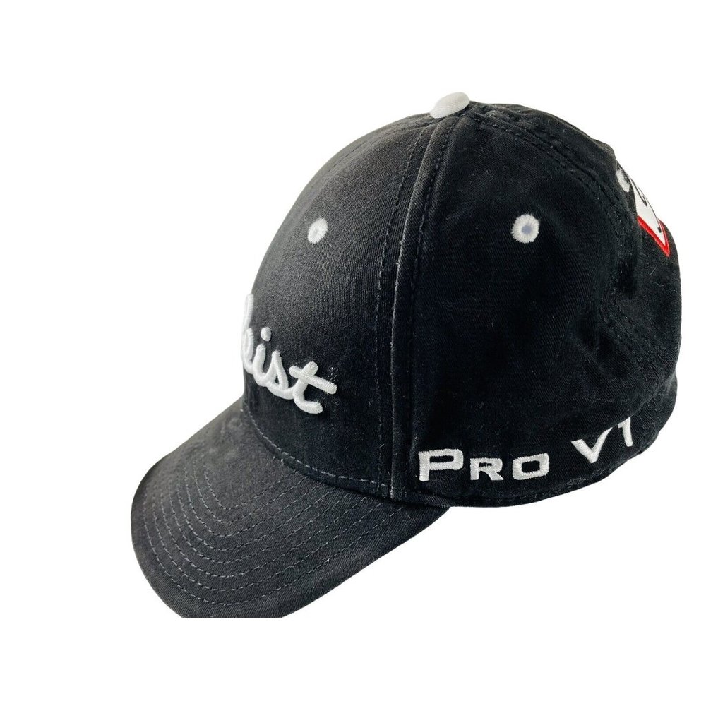 Titleist FJ Pro V1 Logo Golf Baseball Cap Hat Adjustable Black White Embroidered - Picture 4 of 12